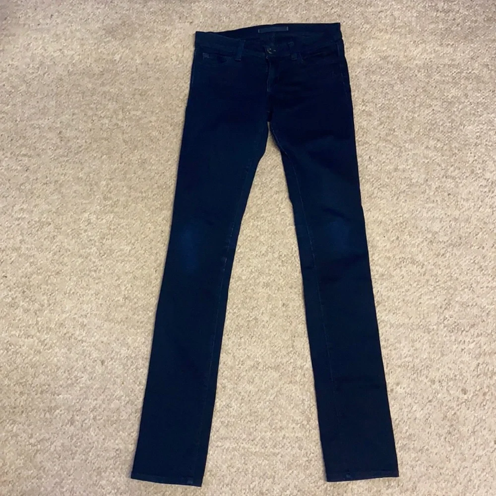 J Brand The Pencil Leg in Shadow Black Skinny Low Rise Jeans Size 25 inseam 34" - Picture 3 of 11